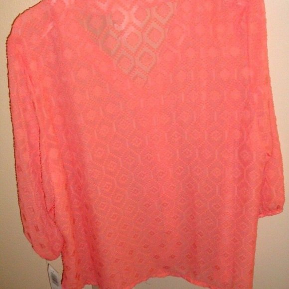 Bon Worth Women's Blouse Size SP CORAL NWT - Picture 5 of 9